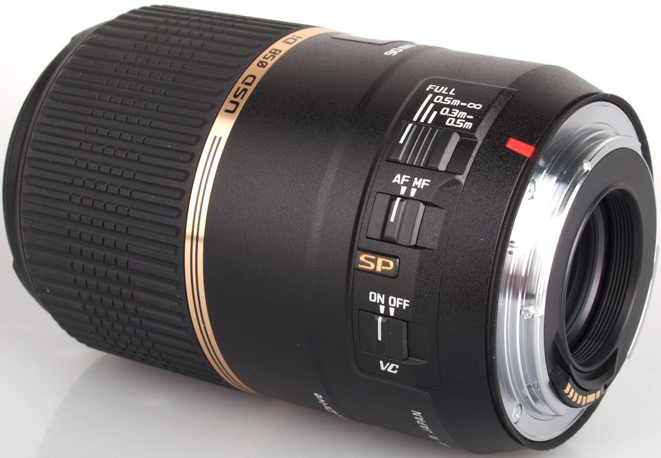 Tamron SP 90mm f/2.8 Di VC USD Macro: Macro lens with optical stabilization.