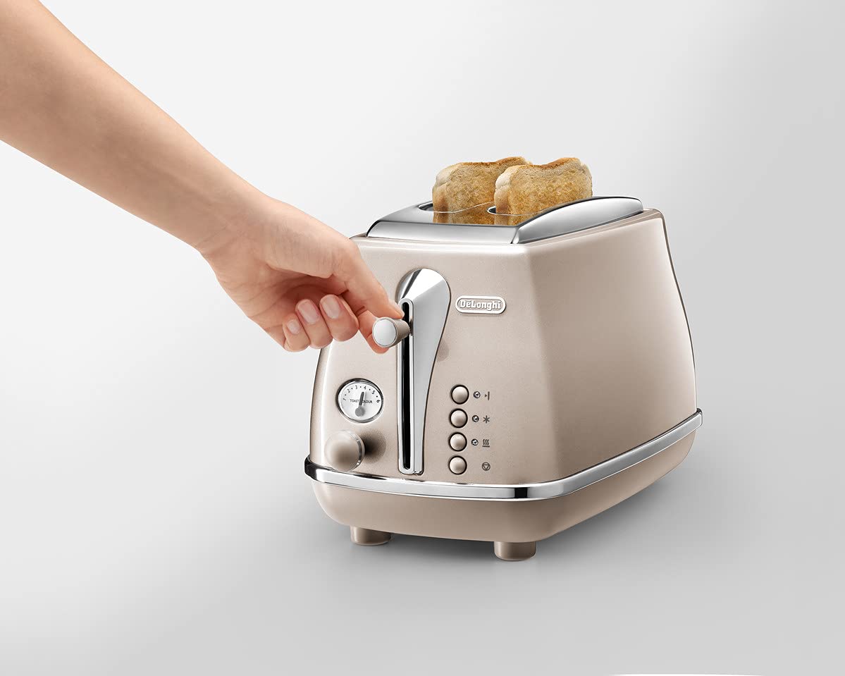 DeLonghi Icona Toaster: Stylish Toaster with Wide Slots for Thick Bread Slices